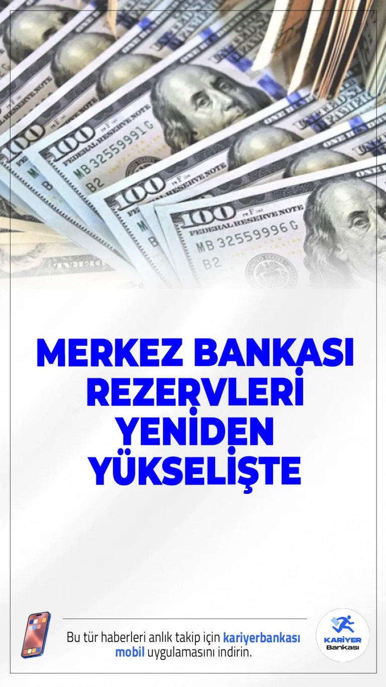 Merkez Bankası Rezervlerinde Yeniden Artış: 1 Haftada 1 Milyar Dolarlık Yükseliş.Türkiye Cumhuriyet Merkez Bankası'nın toplam rezervleri, 19 Eylül haftasında yeniden yükselişe geçerek yaklaşık 1 milyar dolar arttı. Bu artışla birlikte rezervler, 178,9 milyar dolara ulaştı.