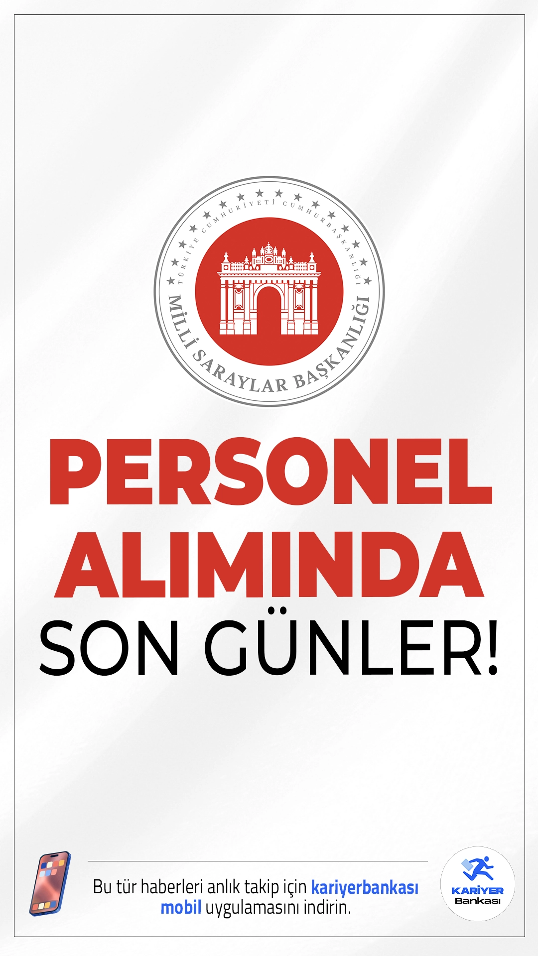 Milli Saraylar 230 Personel Alımı Başvurularında Son Günler.Milli Saraylar İdaresi, farklı ünvanlarda olmak üzere 163 sözleşmeli personel ve 67 sürekli işçi alımı başvurularında son günlere girildi. Başvurular 21 Eylül 2025 tarihinde sona erecek. Başvuru yapacak adayların genel ve özel şartları dikkatle incelemesi gerekmektedir.İşte şartlar ve kontenjanlar...