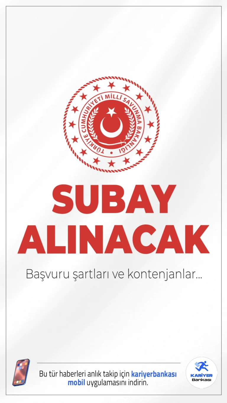 2025 MSB Hukuk Sınıfı Subay Alımı Yapacak.Milli Savunma Bakanlığı (MSB), 2025 yılı için hukuk sınıfına dış kaynaktan ve iç kaynaktan subay temini yapacak. Hukuk fakültesi mezunu olan adaylar için büyük bir fırsat niteliğinde olan alımlarda yazılı sınav ise 15 Kasım 2025 tarihinde İstanbul'da gerçekleştirilecek.