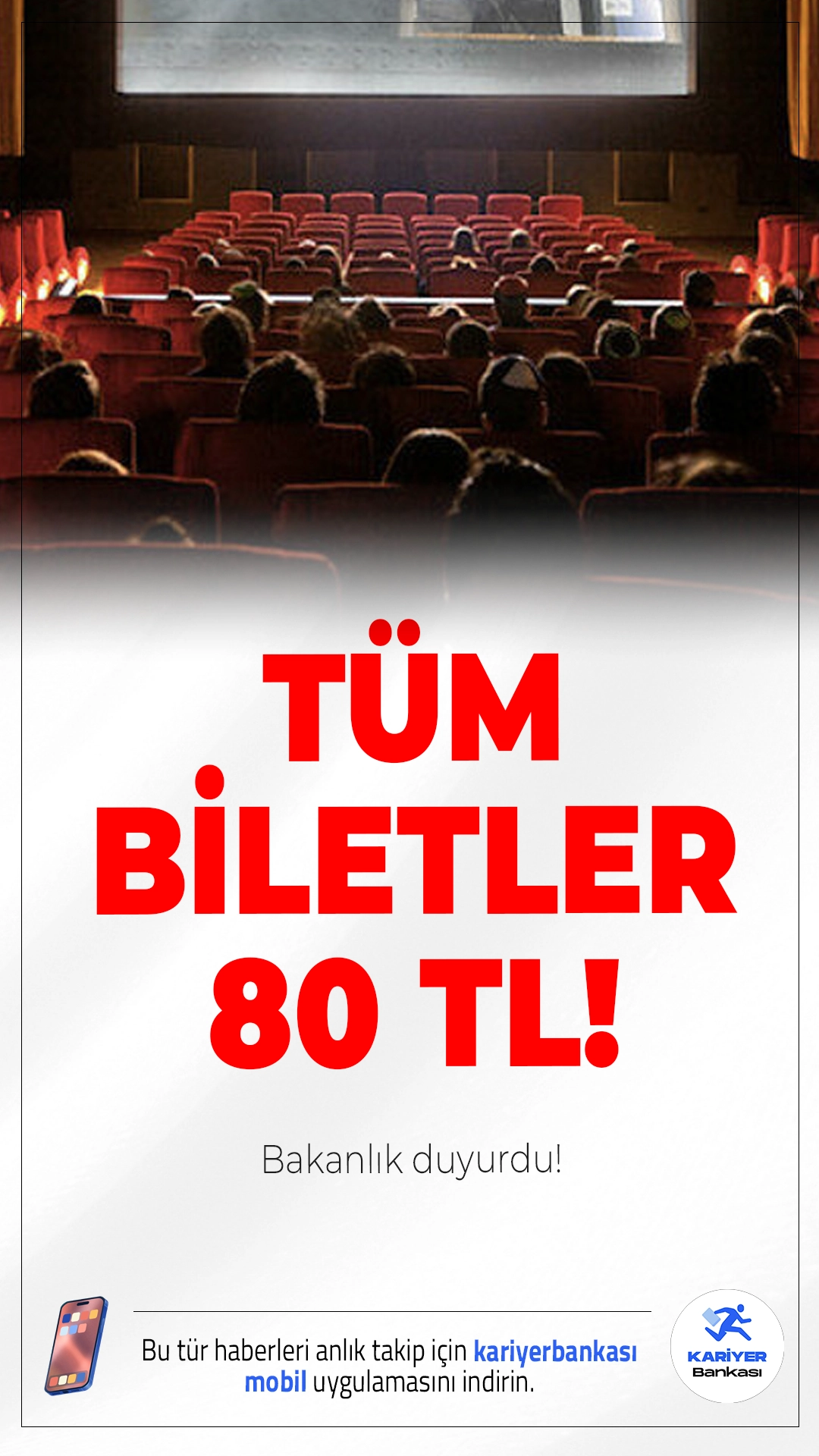 27-28 Eylül’de Tüm Sinema Biletleri 80 TL Olacak!27-28 Eylül 2025 tarihlerinde Türkiye genelinde gerçekleştirilecek Sinema Festivali kapsamında, sinemaseverler tüm filmleri yalnızca 80 TL’ye izleyebilecek.
