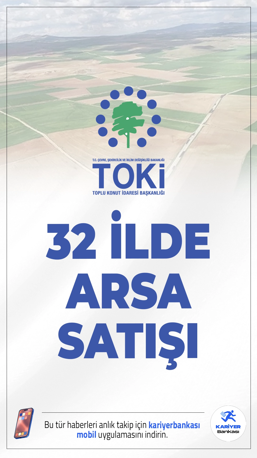 TOKİ’den Dev Arsa Satışı! 32 İlde Uygun Peşinatla 281 Arsa Satışta.Yüzde 25 peşinat ve 48 aya varan vade seçenekleriyle TOKİ, arsa sahibi olmak isteyenler için cazip bir fırsat sunuyor. Kampanya 8 Ekim’de açık artırma ile başlıyor.