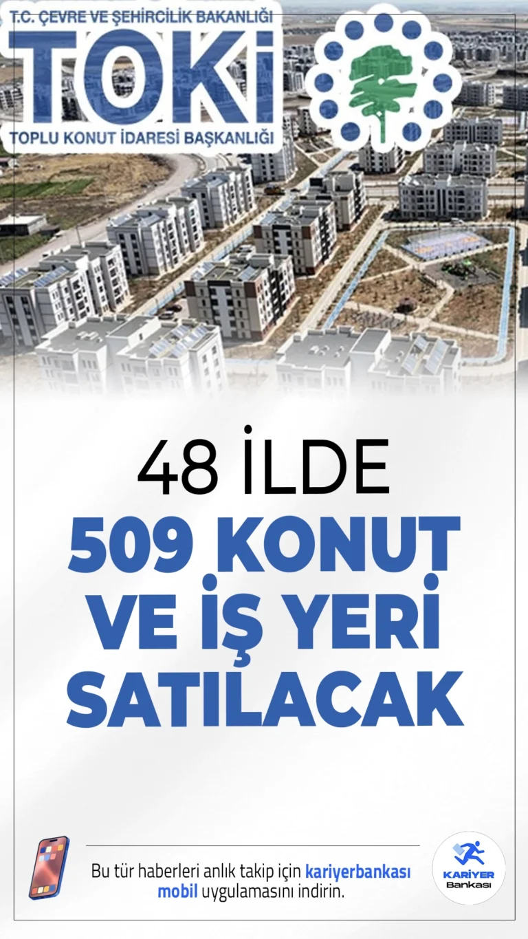 TOKİ 48 İlde 509 Konut ve İş Yeri Satacak.TOKİ, 15-16 Ekim tarihlerinde İstanbul, Ankara, İzmir, Antalya gibi 48 ilde toplam 509 taşınmazı açık artırma ile satışa çıkaracak. Satışlar peşin ya da vadeli ödeme seçenekleriyle gerçekleştirilecek.