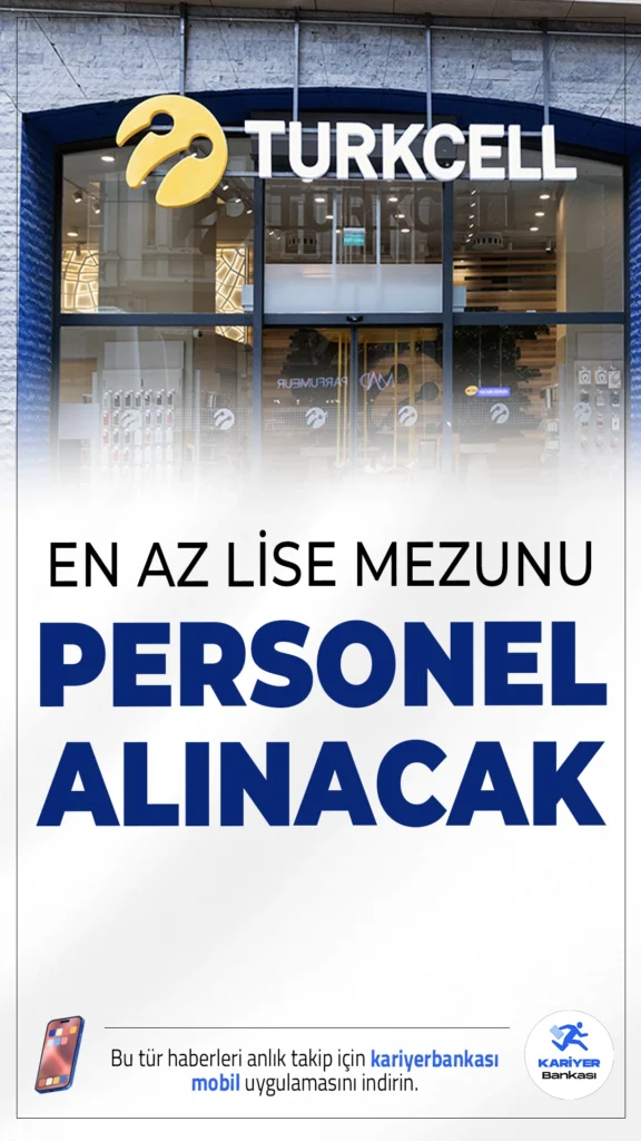 Turkcell En Az Lise Mezunu Personel Alımı Yapacak.Türkiye’nin önde gelen telekomünikasyon firmalarından biri olan Turkcell, Eylül ayı personel alımı ilanını yayımladı. Şirket, birçok şehirde çeşitli pozisyonlarda en az lise mezunu adaylar arasından personel alımı yapacağını duyurdu. Yayınlanan ilana göre teknik, idari ve çağrı merkezi pozisyonlarında istihdam sağlanacak. İşte detaylar...