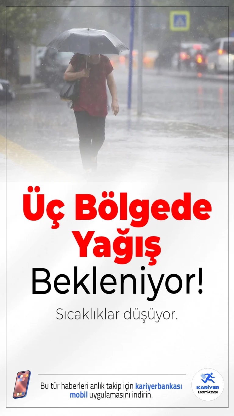 Üç Bölgede Yağış Bekleniyor! Sıcaklıklar Düşüyor.Yurdun bazı bölgelerinde sağanak yağış beklenirken, Karadeniz’in iç kesimlerinde sıcaklıklar 4 dereceye kadar düşecek. Günlük hava durumu tahminleriyle şehir şehir son durumu öğrenin.