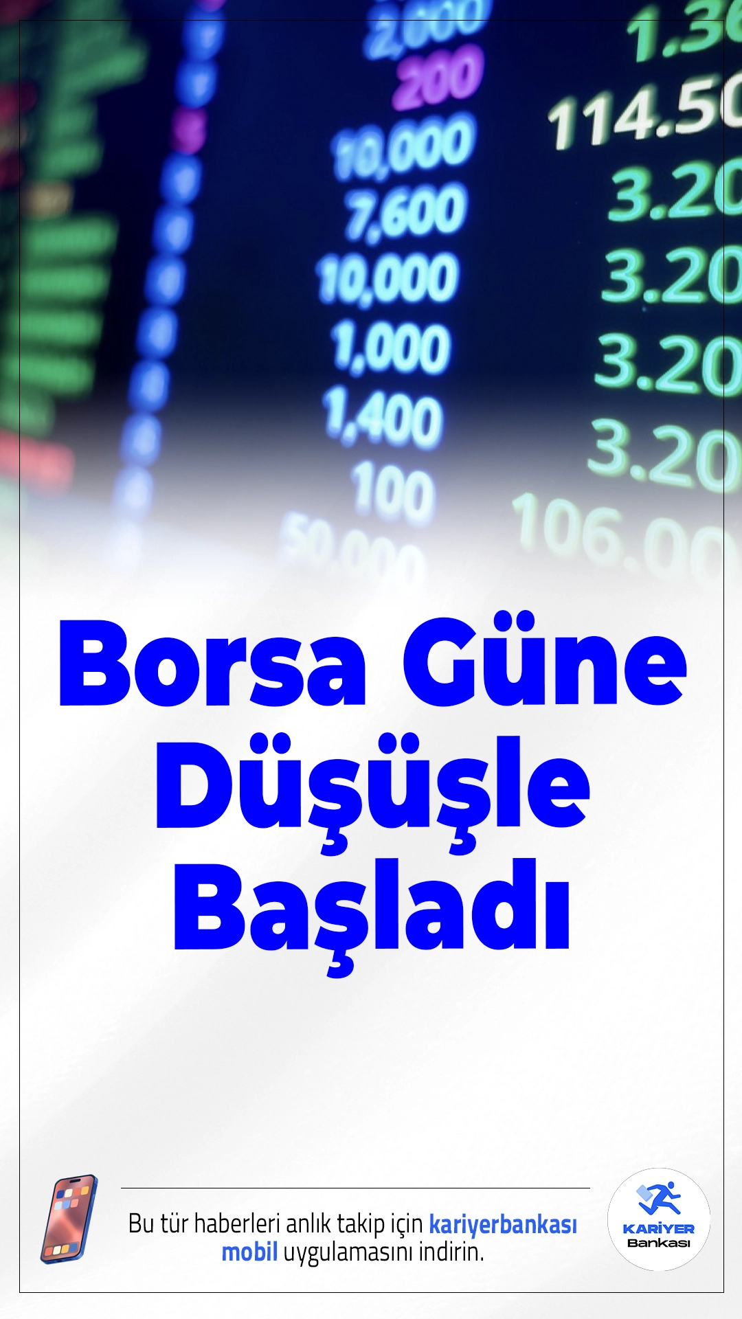 Borsa Güne Düşüşle Başladı.Borsa İstanbul'da BIST 100 endeksi, haftanın son işlem gününe yüzde 0,31'lik düşüşle 10.338,24 puandan başladı. Küresel belirsizlikler ve sektörel dalgalanmalar piyasada temkinli bir görünüm oluşturuyor.