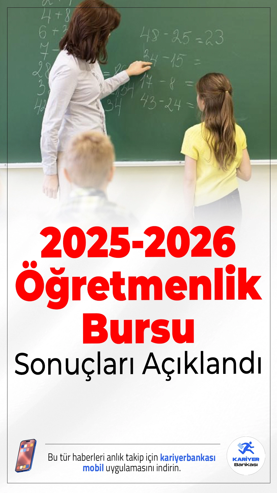2025-2026 Eğitim Öğretim Yılı Öğretmenlik Bursu Sonuçları Açıklandı.Milli Eğitim Bakanlığı tarafından sağlanan 2025-2026 öğretmenlik bursu sonuçları açıklandı. Burs başvurusu yapan adaylar sonuçlarını MEB Akademi sistemi üzerinden sorgulayabiliyor.