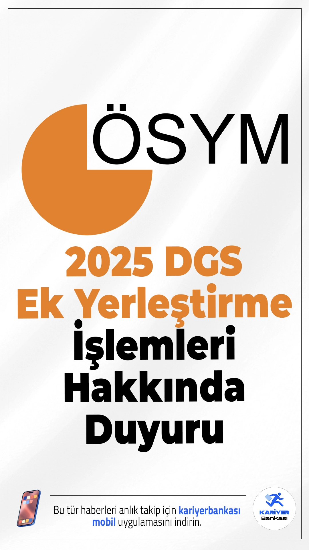 2025-DGS Ek Yerleştirme Ödeme İşlemleri Hakkında Duyuru. ÖSYM sayfasından yayımlanan duyuruda, ÖSYM Ödeme İşlemleri Sistemi’nde 14 Ekim 2025 tarihinde entegrasyon ve bakım çalışmaları gerçekleştirildiği, adayların mağduriyet yaşamaması adına 2025-DGS ek yerleştirme işlemleri için ücretini ödemeyen adayların 16 Ekim 2025 tarihi saat 23.59’a kadar ÖSYM’nin https://sanalpos.osym.gov.tr adresinden ödeme işlemini yapabilecekleri aktarıldı.