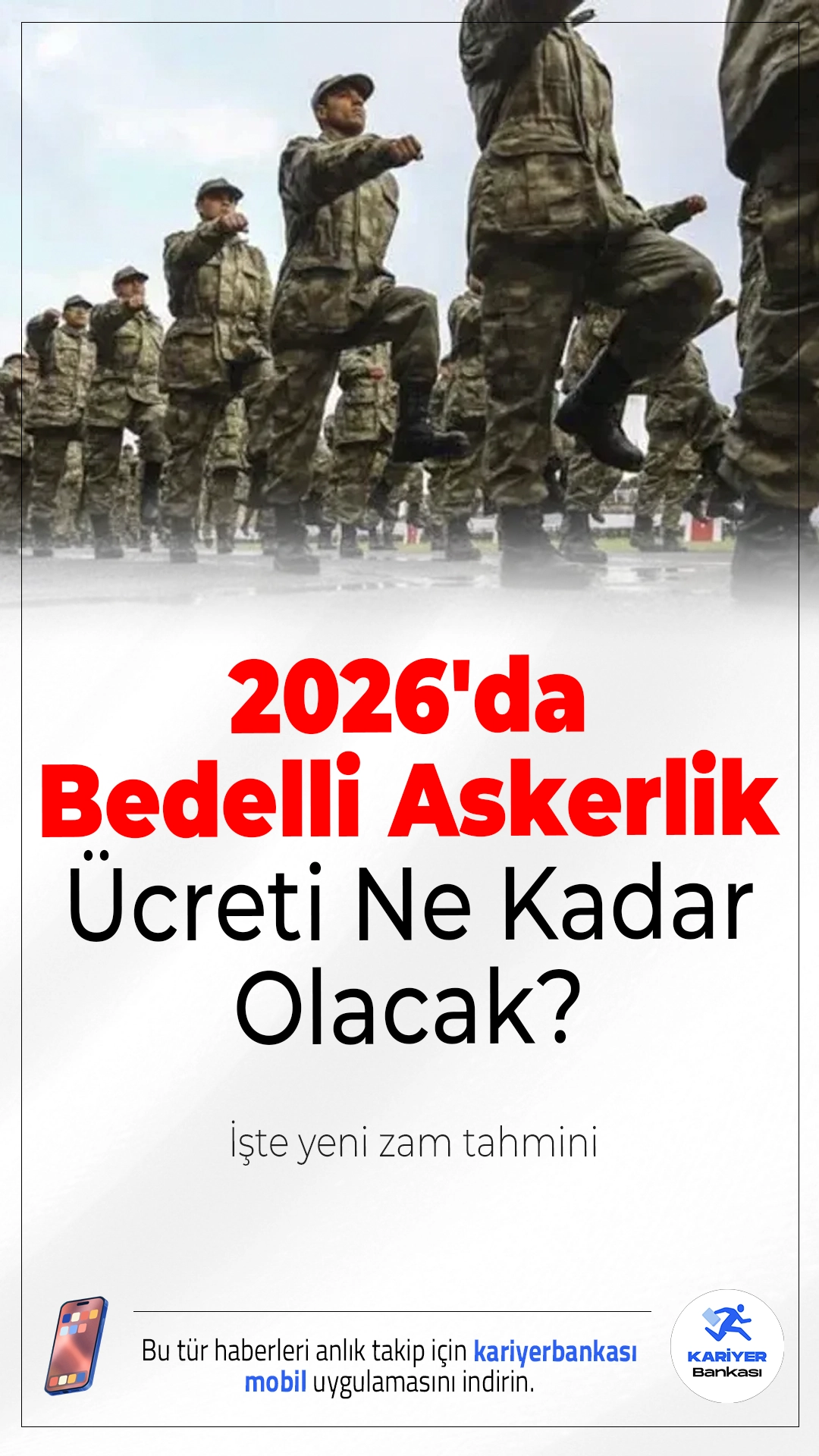2026'da Bedelli Askerlik Ücreti Ne Kadar Olacak? İşte Yeni Zam Tahmini.2026 yılı itibarıyla bedelli askerlik ücretinin 300 bin TL’yi aşması bekleniyor. Tahminlere göre yeni ücret 319 bin TL civarında olacak.