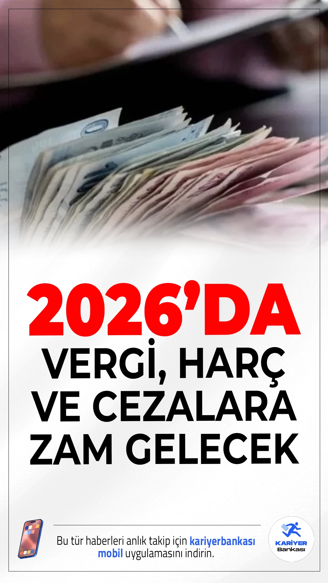 Vergi ve Harçlara Büyük Zam Geliyor: 2026’da Her Şey Değişiyor!1 Ocak 2026 itibarıyla pasaporttan ehliyete, IMEI kaydından MTV’ye kadar birçok alanda vergi, harç ve ceza tutarları artacak. Yemek kartı ve ulaşım ödenekleri de yeniden belirlenecek.