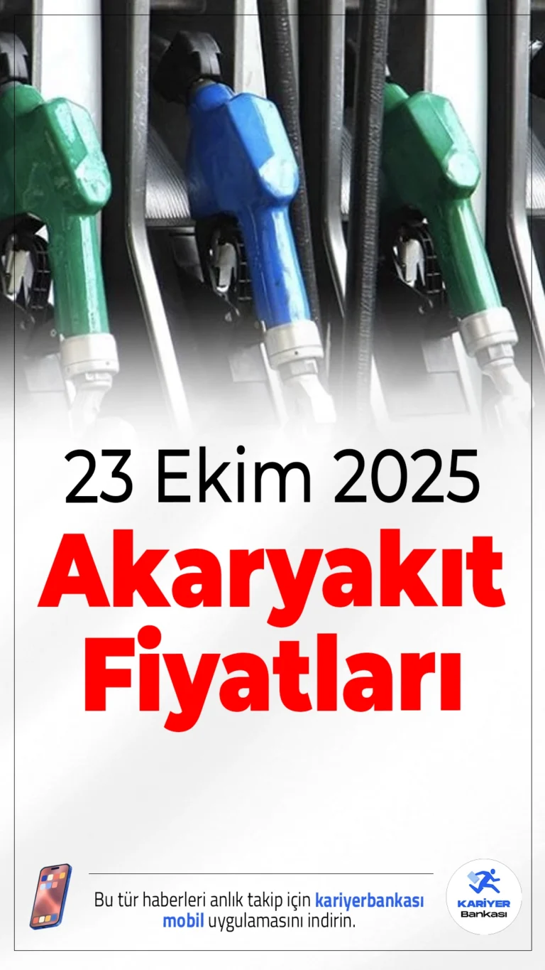23 Ekim 2025 Güncel Akaryakıt Fiyatları.Brent petrol ve döviz kurundaki dalgalanmalarla birlikte akaryakıt fiyatları yeniden değişti. İşte İstanbul, Ankara ve İzmir'de benzin, motorin ve LPG fiyatlarının son durumu…