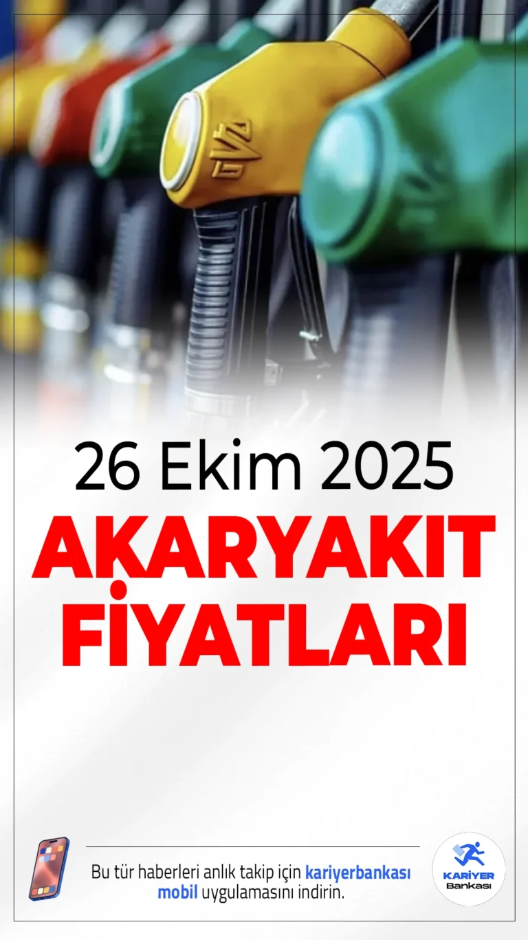 26 Ekim 2025 Akaryakıt Fiyatları.Brent petrol, döviz kuru ve vergi artışlarının etkisiyle akaryakıt fiyatları yeniden değişti. İşte İstanbul, Ankara ve İzmir’de güncel benzin, motorin ve LPG fiyatları...