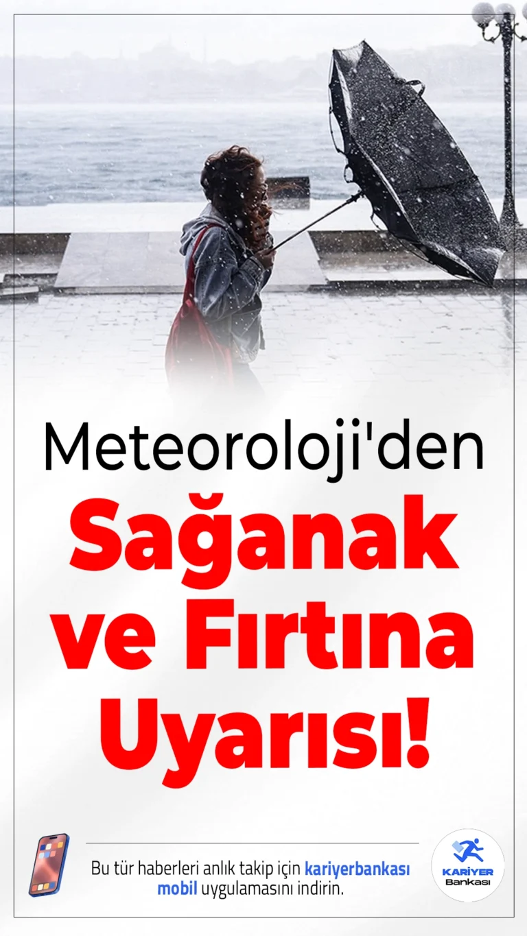 Meteoroloji'den Kritik Uyarı: Sağanak ve Fırtına Kapıda!Yurt genelinde parçalı bulutlar eşliğinde bazı bölgelerde kuvvetli sağanak ve fırtına bekleniyor. Hava sıcaklıkları ise mevsim normalleri civarında seyredecek.