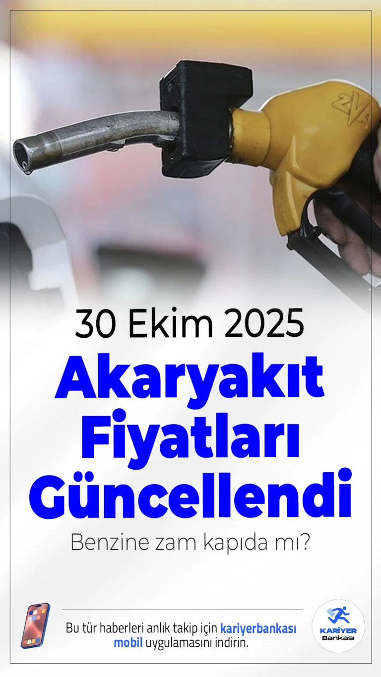30 Ekim 2025 Akaryakıt Fiyatları Güncellendi: Benzine Zam Kapıda mı?Brent petrol ve dövizdeki dalgalanmalar sonrası akaryakıt fiyatları yeniden gündemde. 30 Ekim 2025 Perşembe günü itibarıyla benzin, motorin ve LPG fiyatları il il değişiyor. Zam beklentisi ise vatandaşın dikkatini çekiyor.