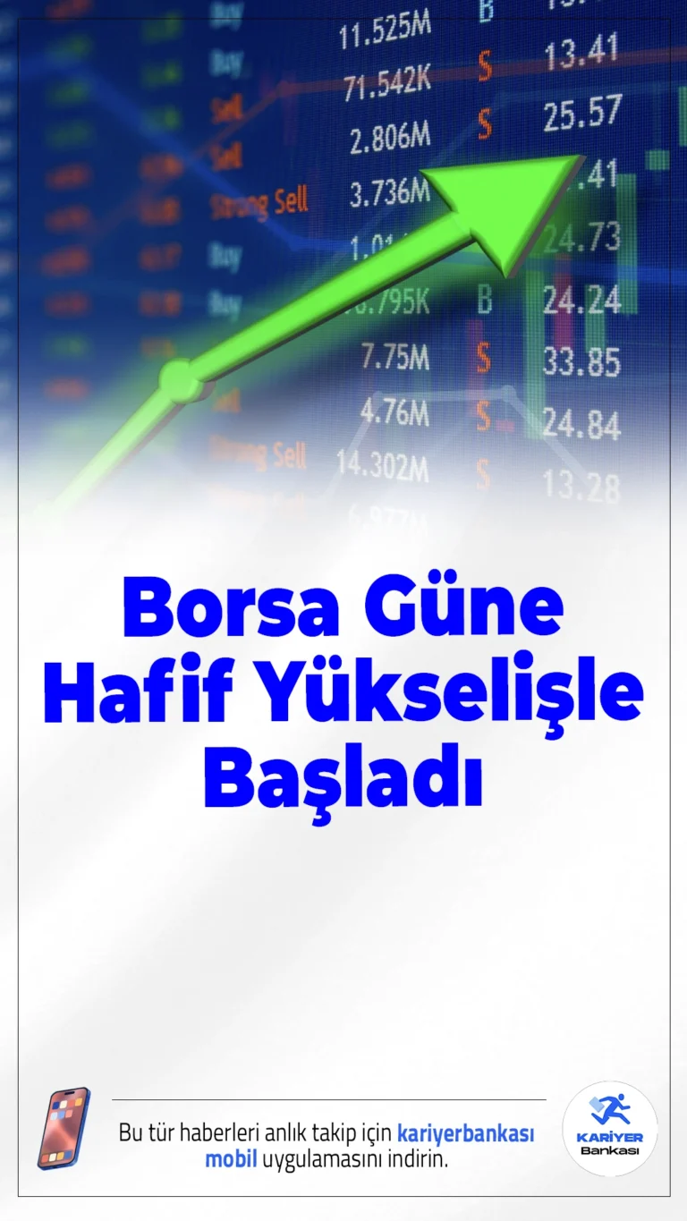 Borsa Güne Hafif Yükselişle Başladı.BIST 100 endeksi güne yüzde 0,16 yükselişle başladı. Yatırımcılar TCMB toplantı özeti ve dış ticaret verilerini bekliyor.