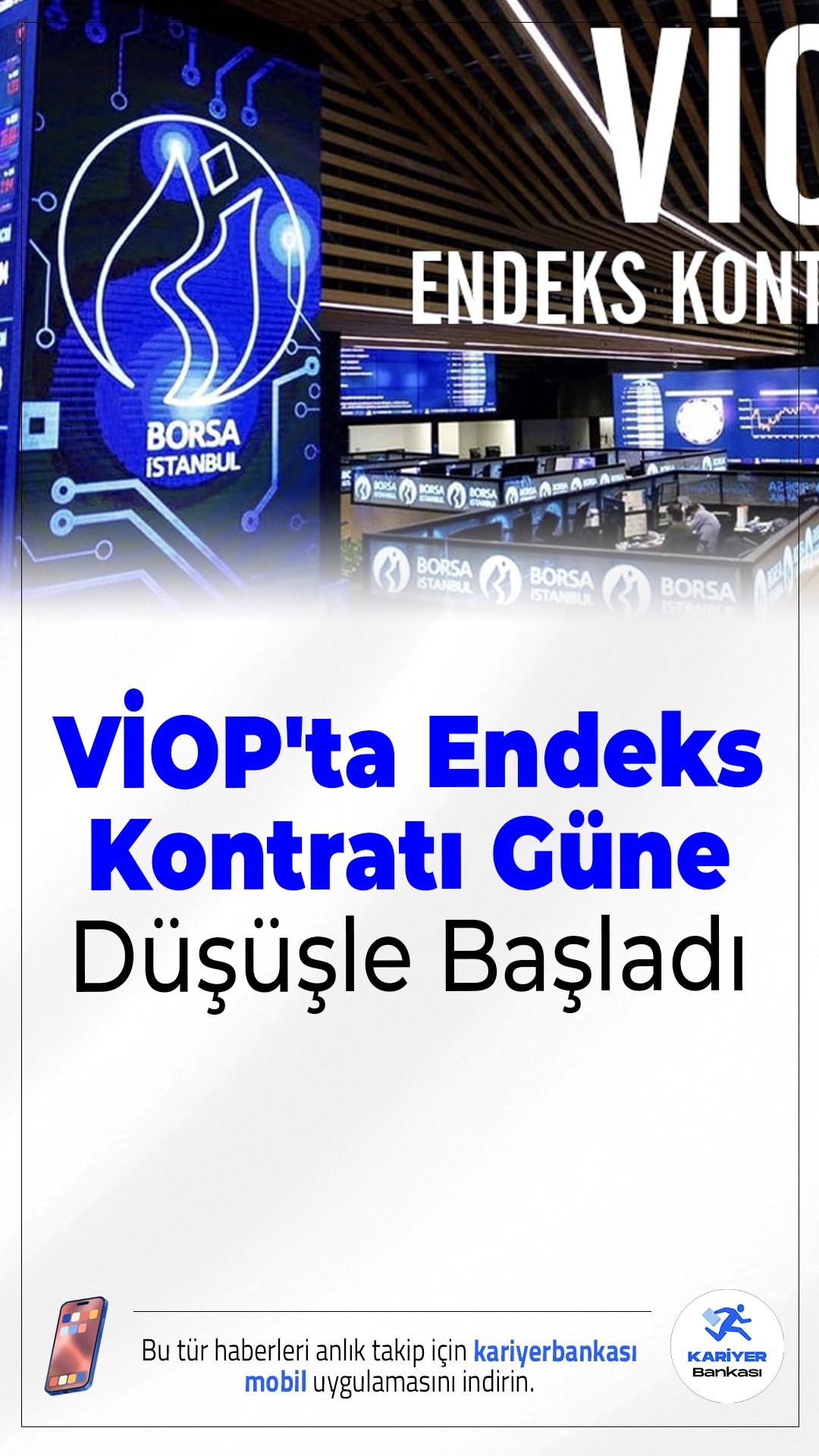VİOP'ta Endeks Kontratı Güne Düşüşle Başladı.BIST 30 endeksine dayalı ekim vadeli kontrat, haftanın son işlem gününe yüzde 0,06’lık sınırlı bir düşüşle 12.543 puandan başladı.