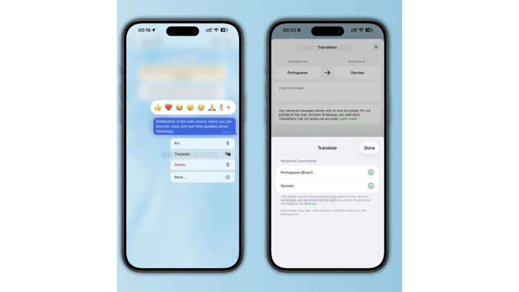WhatsApp çeviri özelliği
