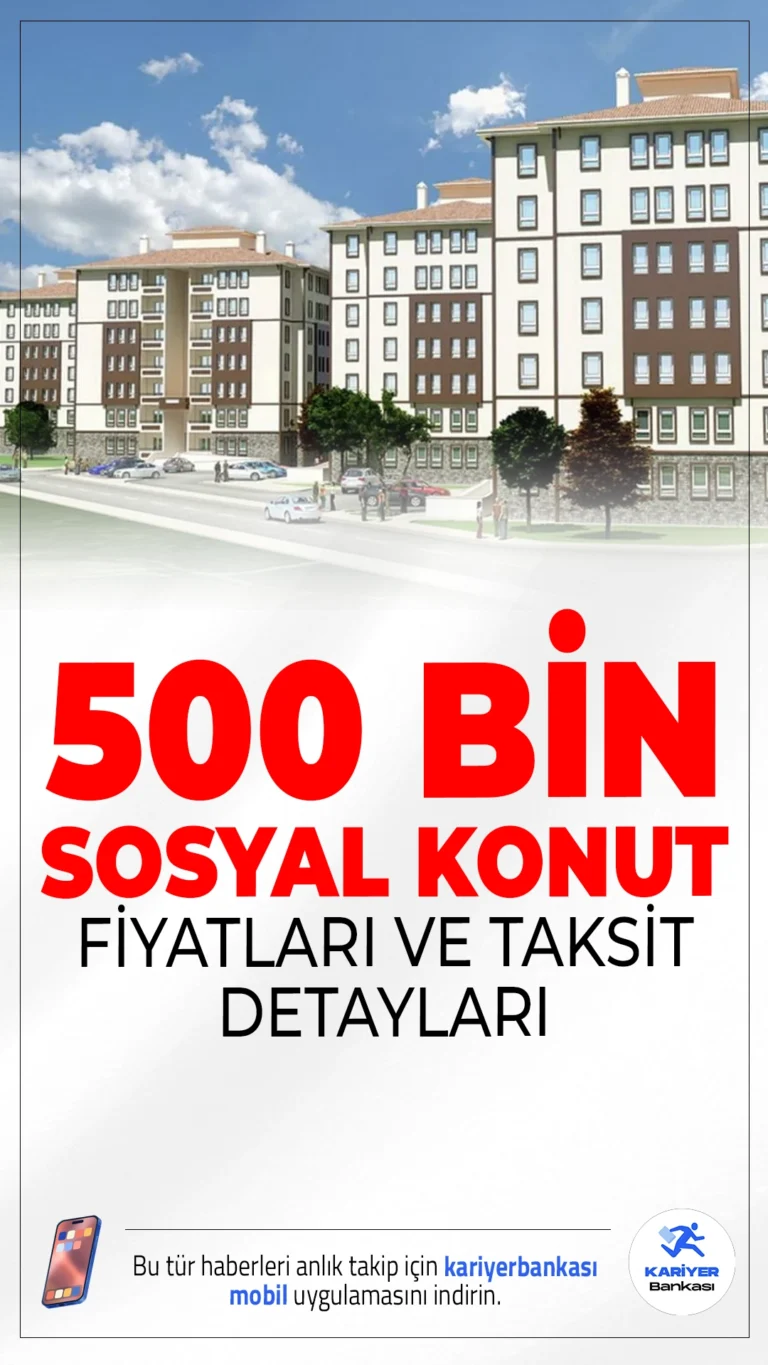 TOKİ 500 Bin Sosyal Konut Fiyatları ve Taksit Detayları Açıklandı.Cumhurbaşkanı Erdoğan'ın açıkladığı 500 bin sosyal konut projesinde fiyatlar ve ödeme planı netleşti. Başvurular 15 Kasım 2025'te başlayacak. İşte tüm detaylar...