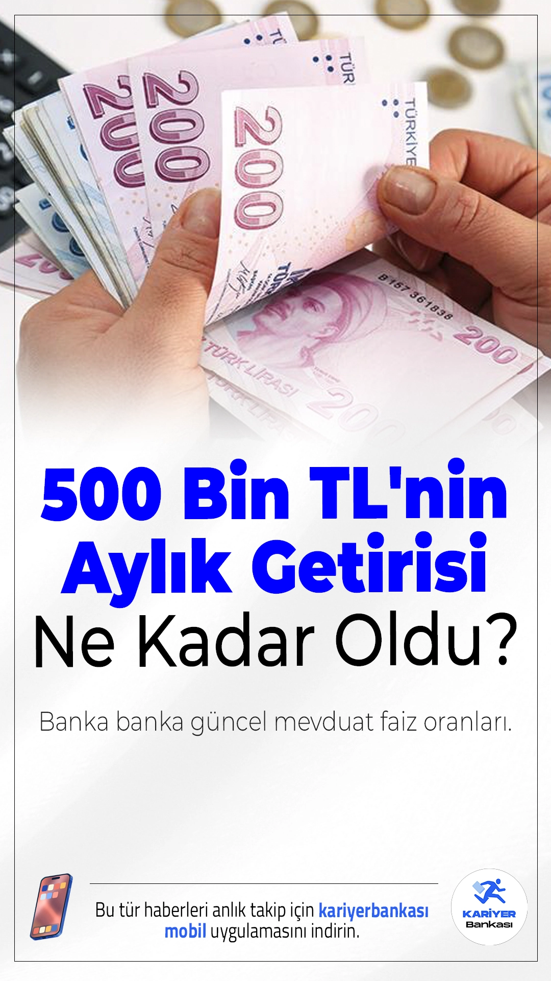 500 Bin TL'nin 32 Günlük Getirisi Ne Oldu? Banka Banka Güncel Mevduat Faiz Oranları.Merkez Bankası'nın faiz indirimi sonrası vadeli mevduat kazançlarında değişiklik yaşandı. İşte 29 Ekim 2025 itibarıyla 500 bin TL'nin aylık getirisi ve en yüksek faiz veren bankalar…