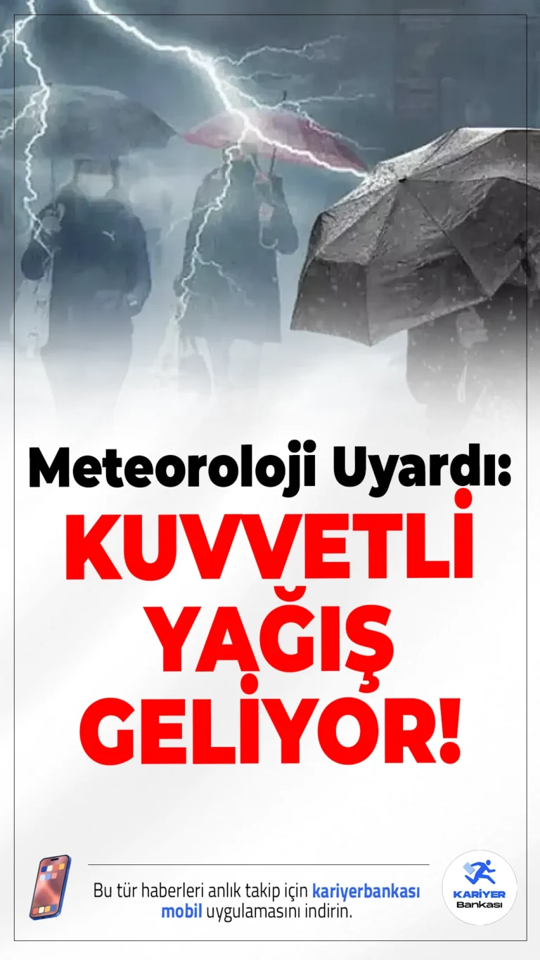 Meteoroloji Uyardı: Kuvvetli Yağış Geliyor!Yurt genelinde sıcaklıklar mevsim normallerinde seyrederken, Marmara ve Ege'de sağanak yağışlar etkili olacak. Özellikle akşam saatlerinde kuvvetli yağış uyarısı yapıldı.