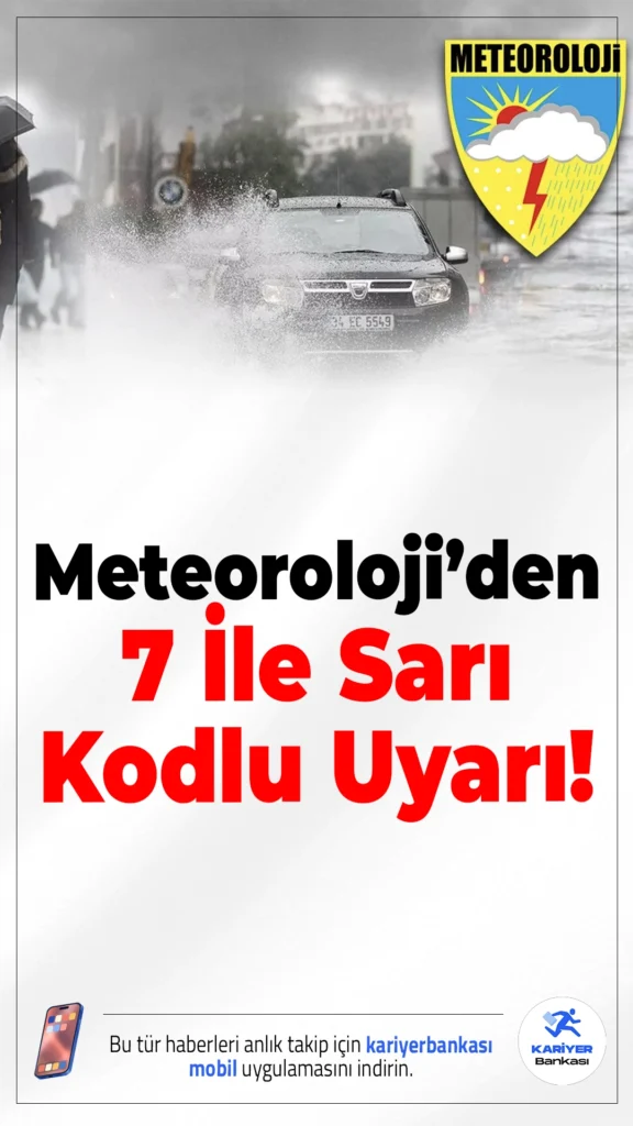Meteoroloji’den 7 İle Sarı Kodlu Uyarı! Kuvvetli Yağış Geliyor.Yurt genelinde hava parçalı ve çok bulutlu olacak. Marmara, Ege, Karadeniz ve İç Anadolu'da sağanak yağış bekleniyor. 7 il için sarı kodlu uyarı yapıldı.