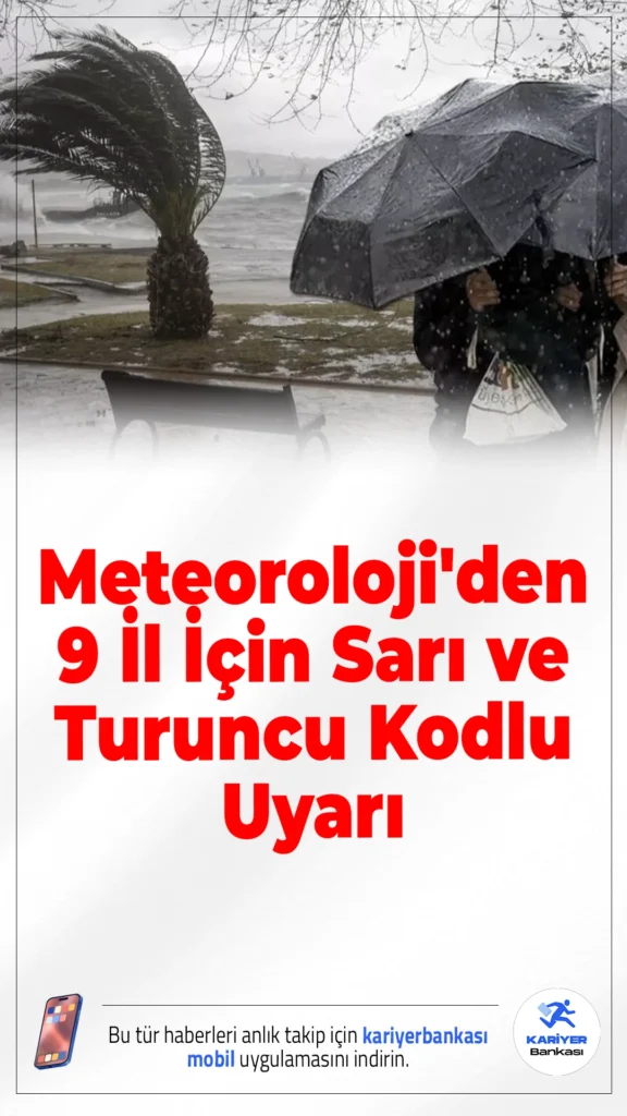 Meteoroloji'den 9 İl İçin Sarı ve Turuncu Kodlu Uyarı.3 Ekim Cuma günü yurdun kuzey ve batı kesimleri için sağanak yağış ve fırtına uyarısı geldi. 9 il sarı ve turuncu kodla uyarıldı, bazı bölgelerde şiddetli yağış ve hortum riski bulunuyor.