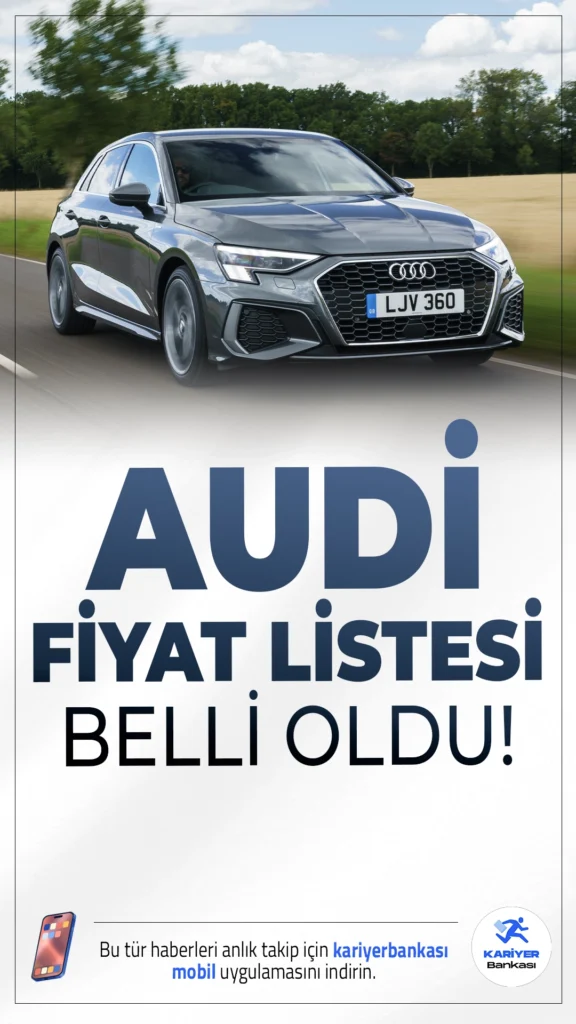 Audi Ekim 2025 Fiyat Listesi Güncellendi.Ekim 2025 itibarıyla Audi'nin sıfır araç fiyatları zamlandı. En uygun modelin fiyatı 3 milyon TL’yi aştı.