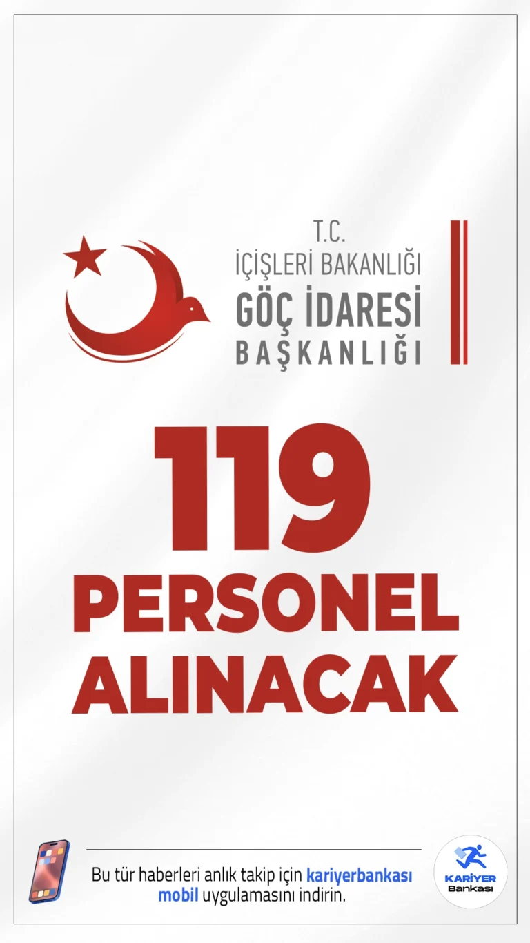 Göç İdaresi Başkanlığı 119 Personel Alımı Yapacak.İçişleri Bakanlığı Göç İdaresi Başkanlığı, merkez ve taşra teşkilatlarında görevlendirilmek üzere 119 sözleşmeli (4/B) personel alımı yapacağını duyurdu. Alımlar, giriş (sözlü) sınavı ile gerçekleştirilecek olup, pozisyonlar için farklı öğrenim düzeyleri ve alanlardan başvurular kabul edilecek.İşte kontenjanlar ve şartlar..