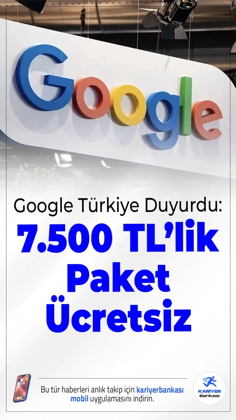 Google Türkiye'den Öğrencilere Dev Fırsat: 7.500 TL’lik Paket Ücretsiz Oldu.Google, üniversite öğrencilerine özel sunduğu AI Pro paketi ile 7.500 TL değerindeki yapay zeka hizmetini bir yıl boyunca tamamen ücretsiz hale getirdi. Başvuru için son tarih: 9 Aralık 2025.