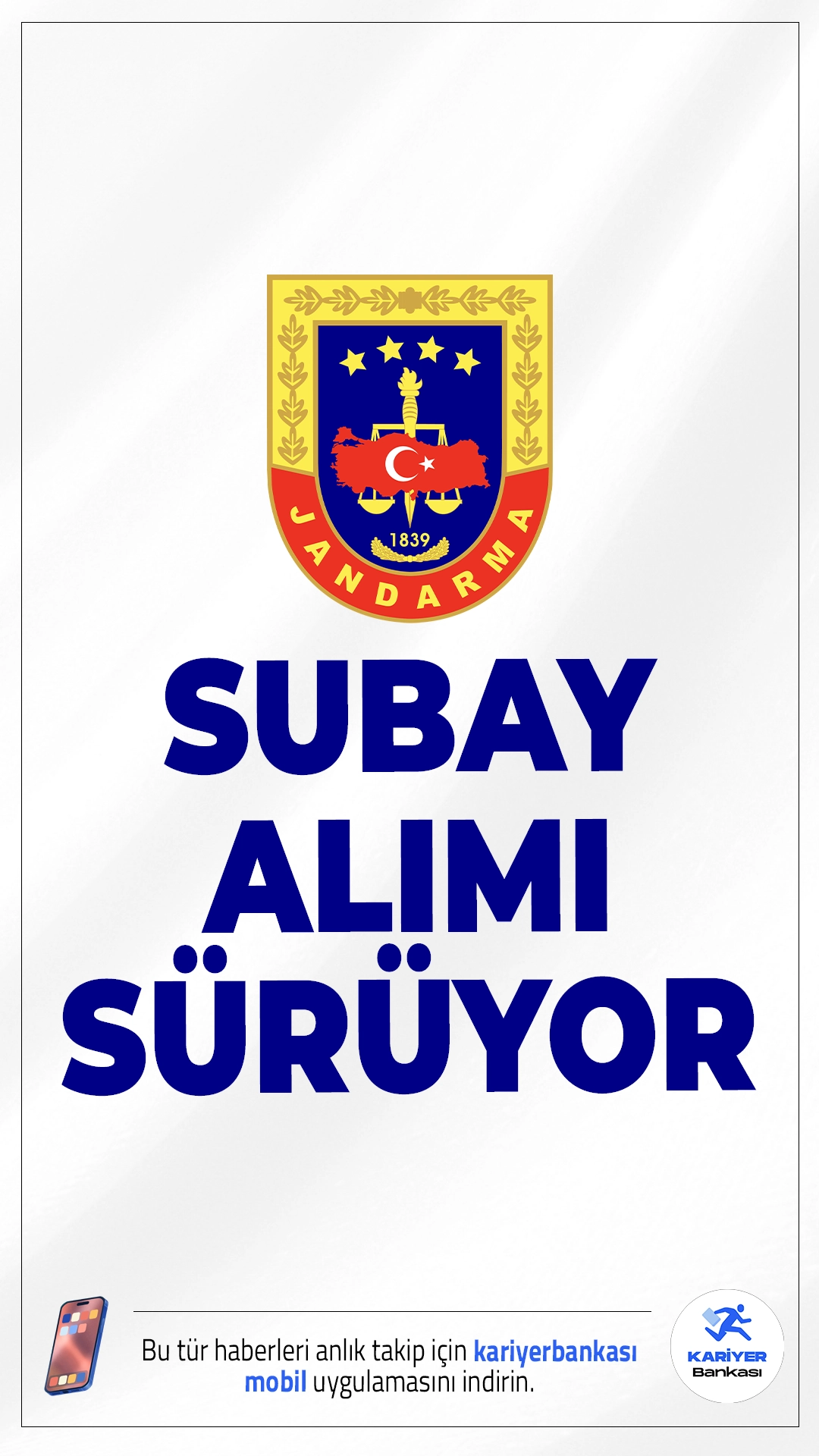 Jandarma 246 Subay Alımı için Başvurular Devam Ediyor.Jandarma Genel Komutanlığı subay alımı başvuruları sürüyor. İlgili alım duyurusunda, Jandarma Genel Komutanlığına farklı branşlarda olmak üzere muvazzaf ve sözleşmeli subay alımı yapılacağı aktarıldı.Başvurular 3 Kasım 2025 tarihinde sona erecek. Başvuru şartları ve diğer detaylar bu haberimizde.