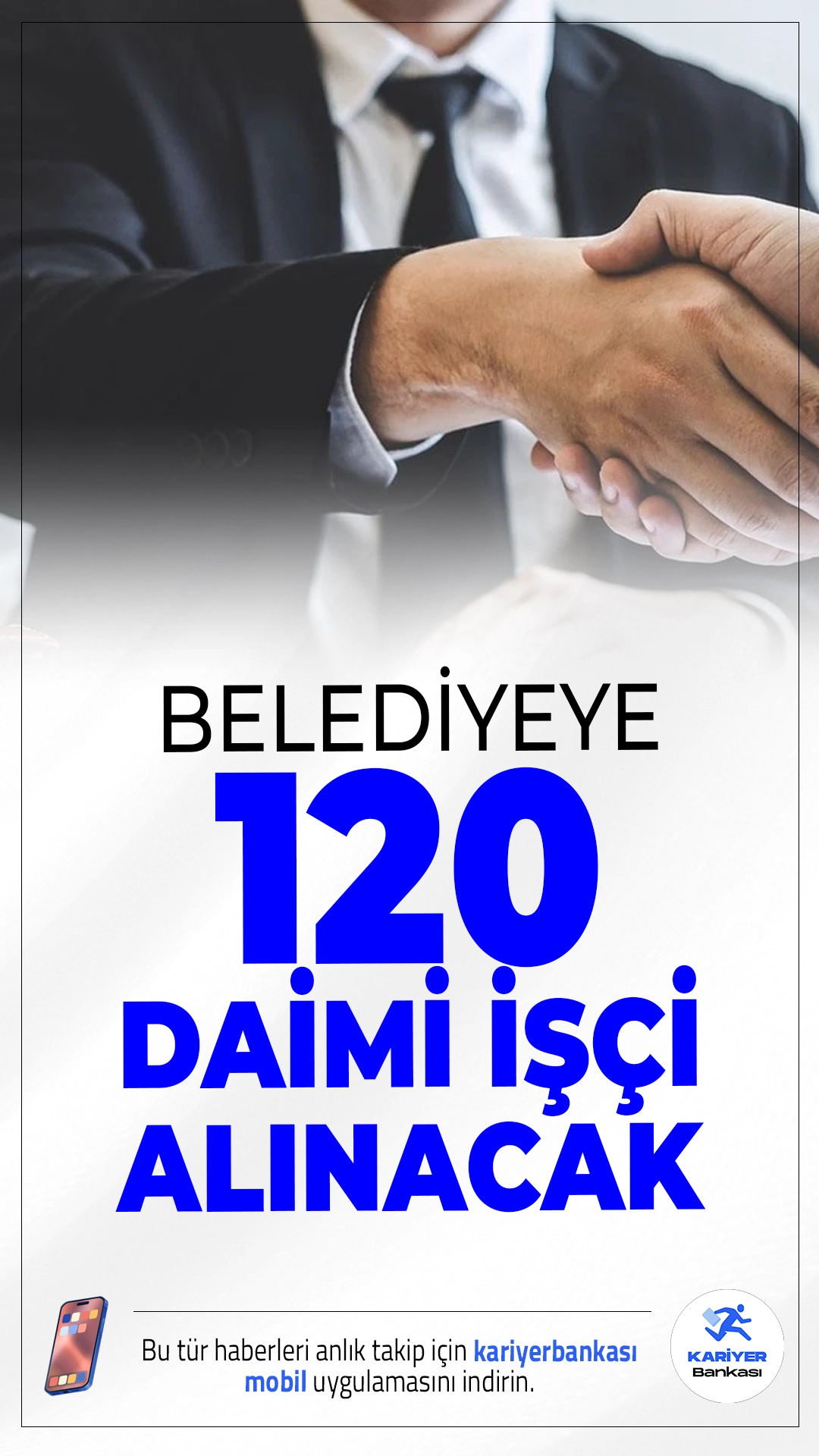 Kocasinan Belediyesi 120 Daimi İşçi Alımı Yapacak.Kayseri Kocasinan Belediyesi, kendi bünyesinde görevlendirilmek üzere KPSS şartı aranmaksızın 120 daimi beden işçisi alımı yapacağını duyurdu. Bay ve bayan adayların başvurabileceği ilanla, belediye bünyesinde temizlik, inşaat ve çeşitli saha işlerinde çalışacak personel alınacak. İşe alınacak personeller tam zamanlı ve haftalık 45 saat çalışacak.