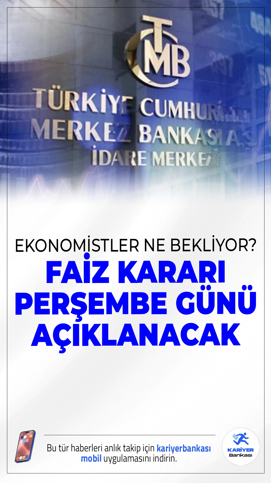 TCMB Faiz Kararını Perşembe Günü Açıklayacak.Türkiye Cumhuriyet Merkez Bankası, 23 Ekim Perşembe günü yılın yedinci faiz kararını açıklayacak. Ekonomistlerin beklentisi faiz indiriminin devam edeceği yönünde.