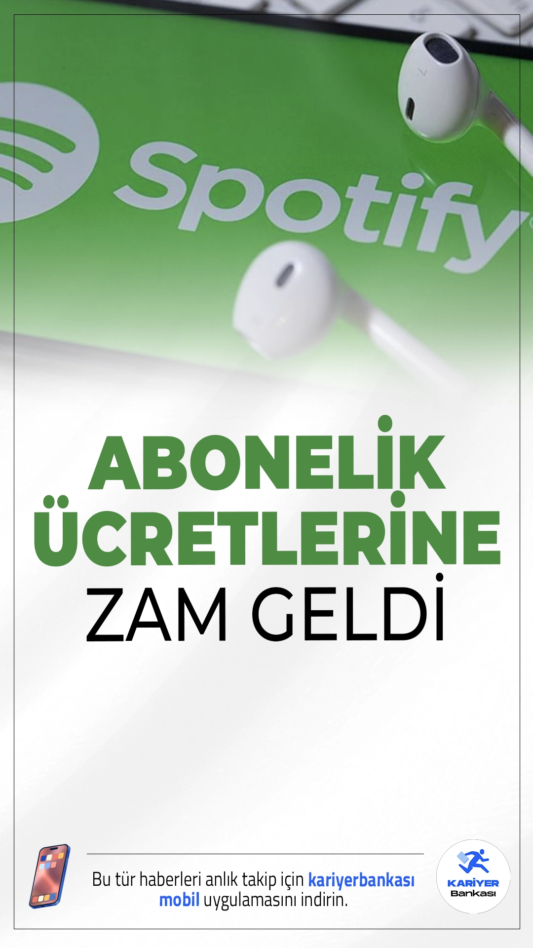 Spotify Abonelik Ücretlerine Büyük Zam Geldi! İşte Güncel Fiyatlar.Spotify, Ekim 2025 itibarıyla Türkiye’deki abonelik ücretlerine yüzde 66’ya varan oranda zam yaptı. Yeni fiyatlar kullanıcıları şaşırtırken, ücretsiz deneme seçeneği de kaldırıldı.