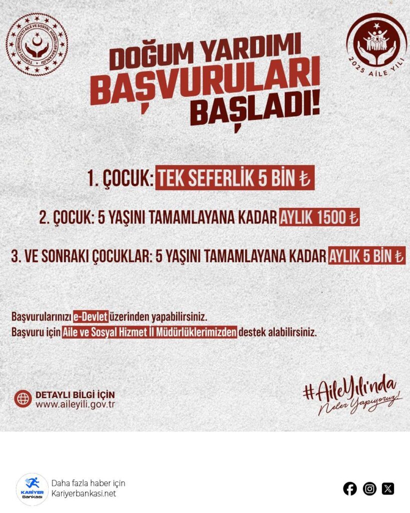 Doğum Yardımı Ödemeleri