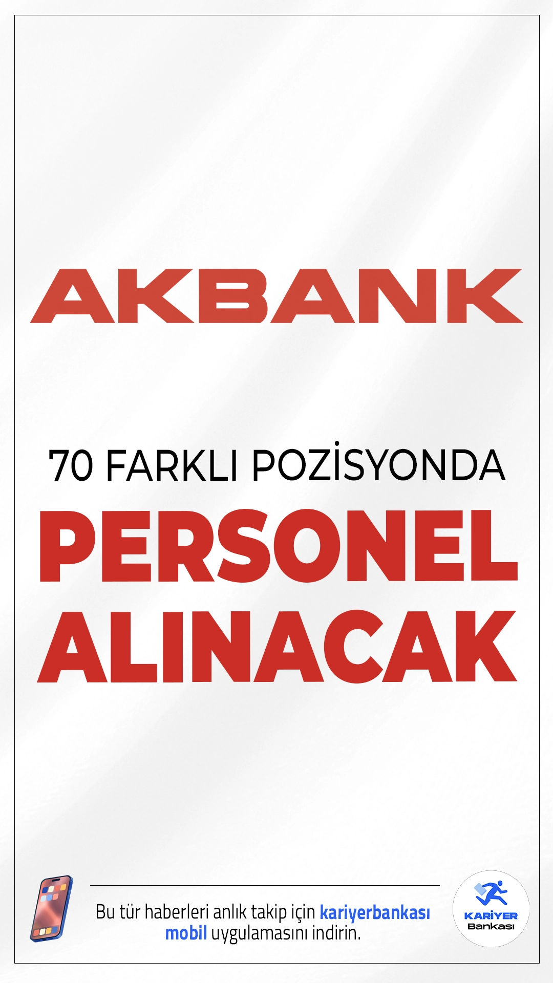 Akbank 70 Farklı Pozisyonda Personel Alımı Yapıyor.Akbank 2025 yılı itibarıyla Türkiye genelinde 70 farklı iş ilanı ile yeni personel alımı gerçekleştireceğini duyurdu.Bankacılık sektöründe kariyer hedefleyen adaylar için bu fırsat, hem tecrübeli hem de tecrübesiz adayları kapsıyor. İlanlara göre en az lise mezunu olan adaylar başvuru yapabiliyor.