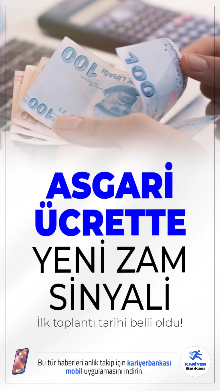 Asgari Ücrette İlk Toplantı Tarihi Belli Oldu.2026 yılı asgari ücreti için gözler Üçlü Danışma Kurulu'na çevrildi. İşte ilk toplantı tarihi ve masadaki zam oranları…