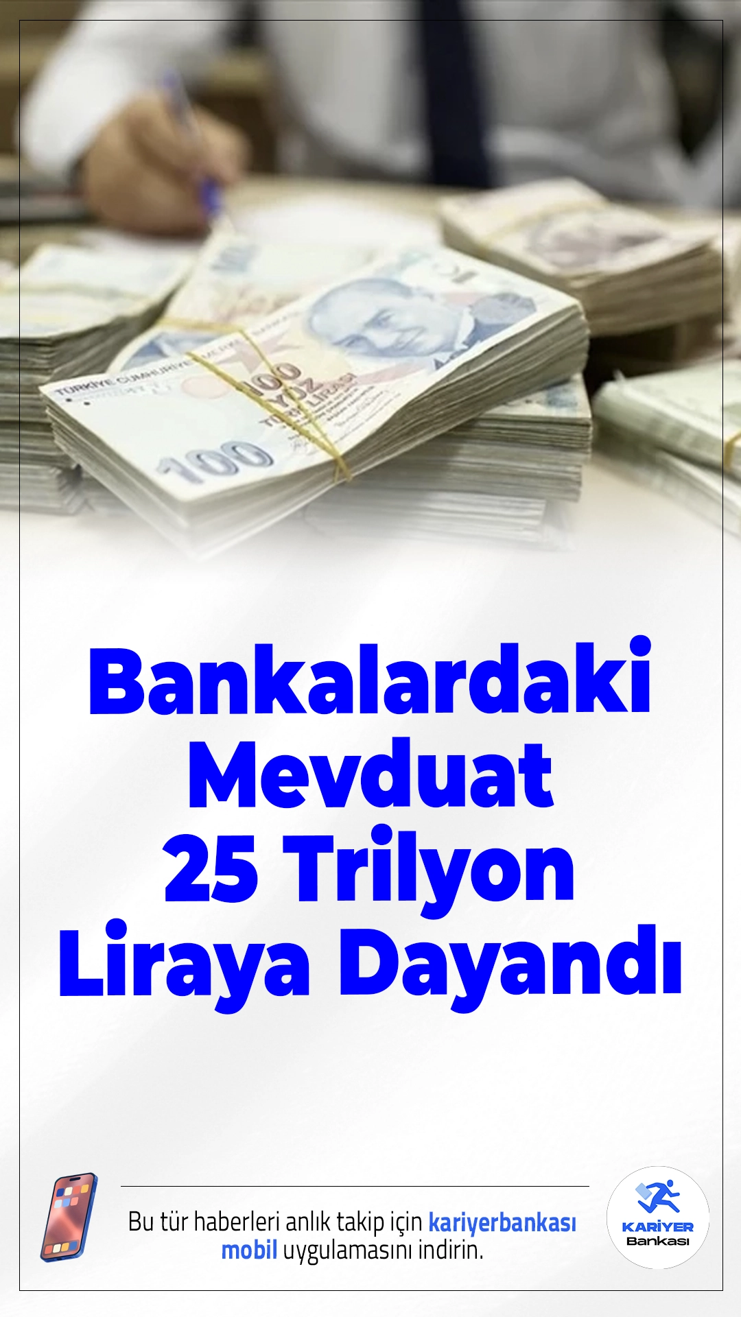 Bankalardaki Mevduat 25 Trilyon Liraya Dayandı.Eylül sonu itibarıyla bankalardaki toplam mevduat 25 trilyon liraya yaklaşarak yılbaşına göre %31,4 artış gösterdi.