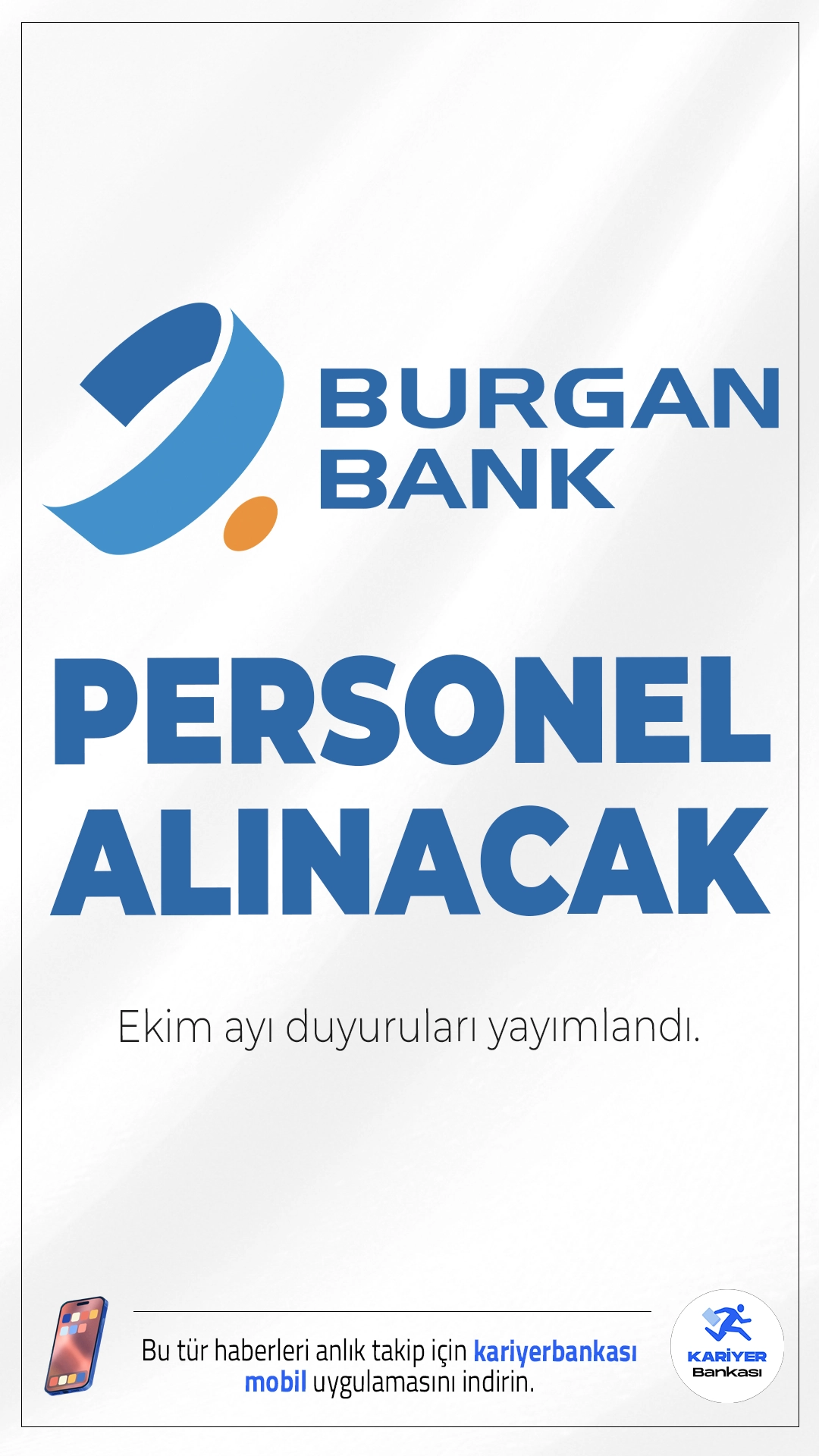 Burgan Bank Ekim Ayı Personel Alımı Başvuruları Başladı!Türkiye’nin önde gelen özel bankalarından Burgan Bank, 2025 yılı için farklı pozisyonlarda personel alımı yapacağını açıkladı. Banka, 4 farklı ilanda birçok nitelikli adaya istihdam kapılarını aralıyor. İstanbul merkezli olmak üzere çeşitli lokasyonlarda istihdam edilecek adaylar için başvuru süreci başlamış durumda. İşte şartlar ve başvuru bilgileri...