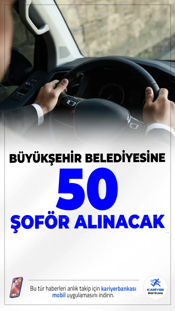 Denizli Büyükşehir Belediyesi KPSS Şartsız 50 Şoför Alımı Yapıyor.Denizli Büyükşehir Belediyesi Ulaşım A.Ş., şehir içi toplu taşıma hizmetlerinde görevlendirilmek üzere 50 otobüs şoförü (bay/bayan) alımı yapacak. Belediyenin istihdam hamlesi, sürücü belgesine sahip ve deneyimli vatandaşlar için büyük bir fırsat sunuyor.
