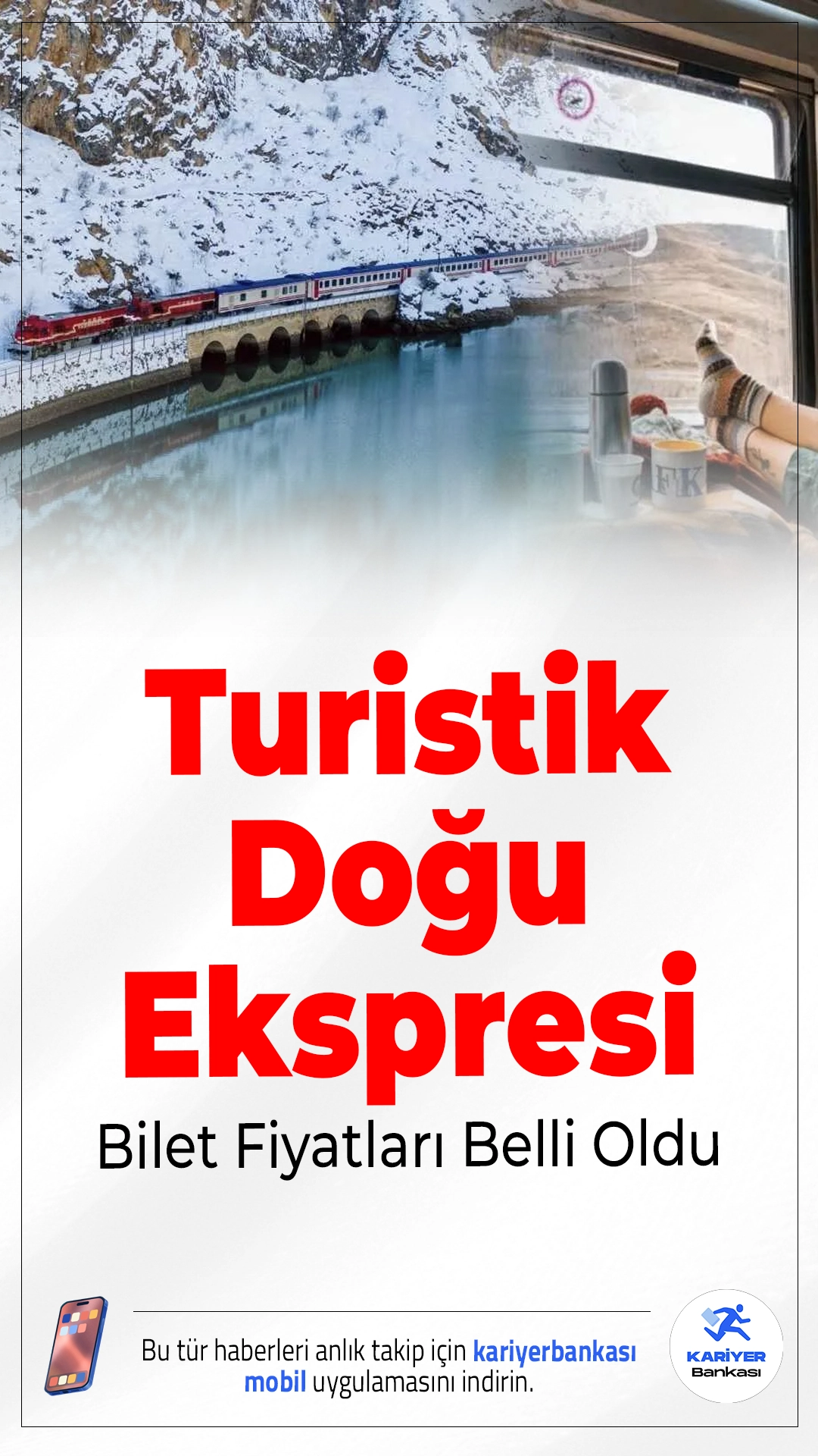 Turistik Doğu Ekspresi 2025-2026 Bilet Fiyatları Belli Oldu.Kış aylarının vazgeçilmez seyahat rotası olan Turistik Doğu Ekspresi’nde yeni sezon bilet fiyatları duyuruldu. TCDD’nin açıklamasına göre seferler 22 Aralık 2025’te başlıyor.