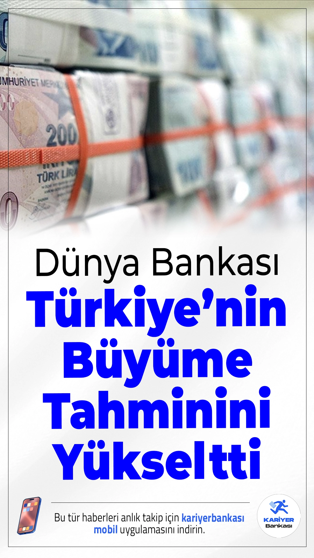 Dünya Bankası, Türkiye’nin Büyüme Tahminini Yükseltti.Dünya Bankası, Türkiye ekonomisine yönelik 2025 ve sonrası büyüme beklentilerini yukarı yönlü revize etti. Kurum, Türkiye’nin bu yıl yüzde 3,5, 2026’da yüzde 3,7 ve 2027’de yüzde 4,4 büyümesini bekliyor.