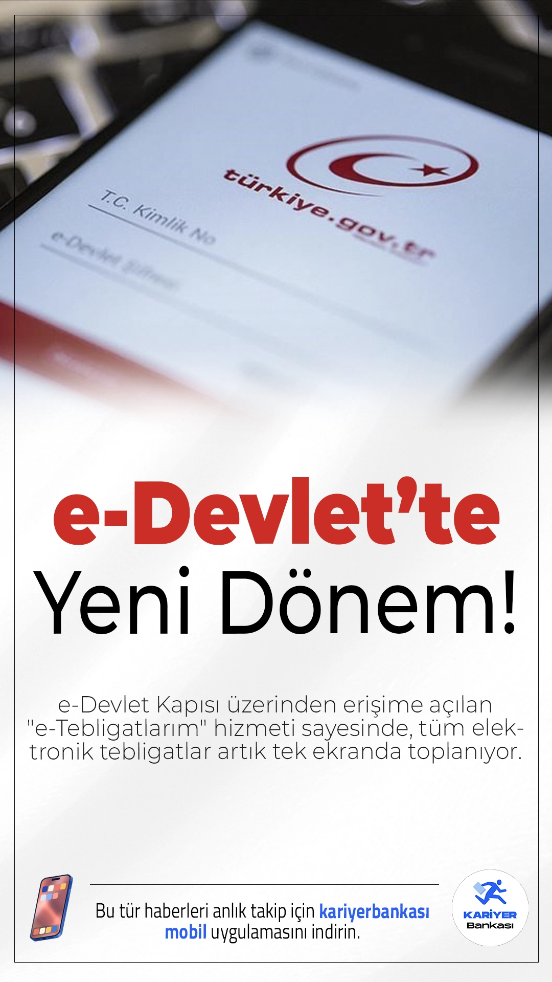 e-Tebligatlar Artık e-Devlet’te Tek Ekranda!e-Devlet Kapısı üzerinden erişime açılan "e-Tebligatlarım" hizmeti sayesinde, SGK, GİB ve PTT UETS üzerinden gelen tüm elektronik tebligatlar artık tek ekranda toplanıyor.