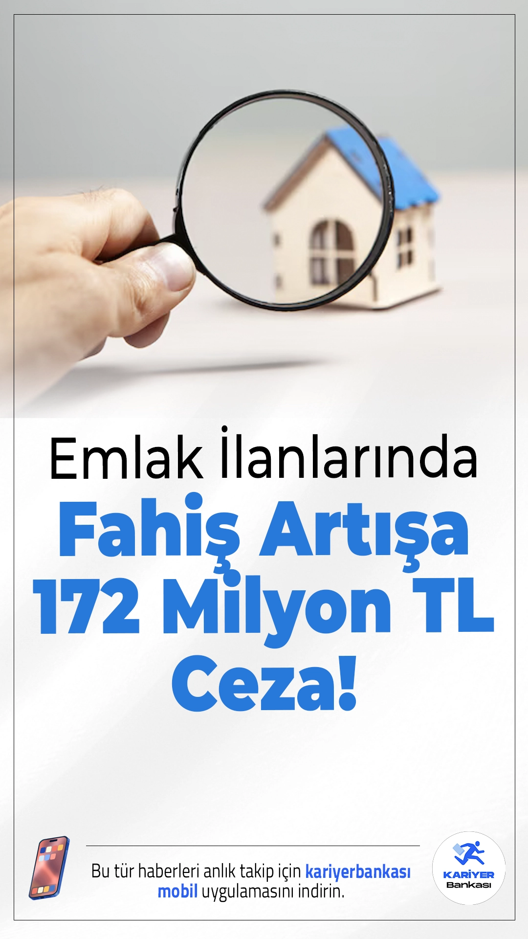 Emlak İlanlarında Fahiş Artışa Rekor Ceza: 172 Milyon TL!Emlak ilanlarındaki kontrolsüz fiyat artışlarına karşı denetimlerini sürdüren Ticaret Bakanlığı, piyasa dengesini bozan 1416 kişiye toplam 172 milyon TL ceza kesti.
