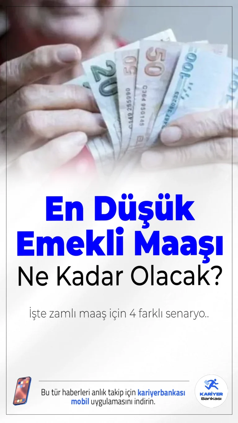 En Düşük Emekli Maaşı Ne Kadar Olacak? İşte Zamlı Maaş İçin 4 Farklı Senaryo.2026 Ocak ayında emeklilerin maaşlarına yapılacak zam oranları netleşmeye başladı. Eylül ayı enflasyon verisinin açıklanmasıyla emekliler için yüzde 7.51'lik zam kesinleşti. Yıl sonuna dair dört farklı tahmine göre ise ocakta yüzde 10.14 ila yüzde 13.08 arası artış öngörülüyor.