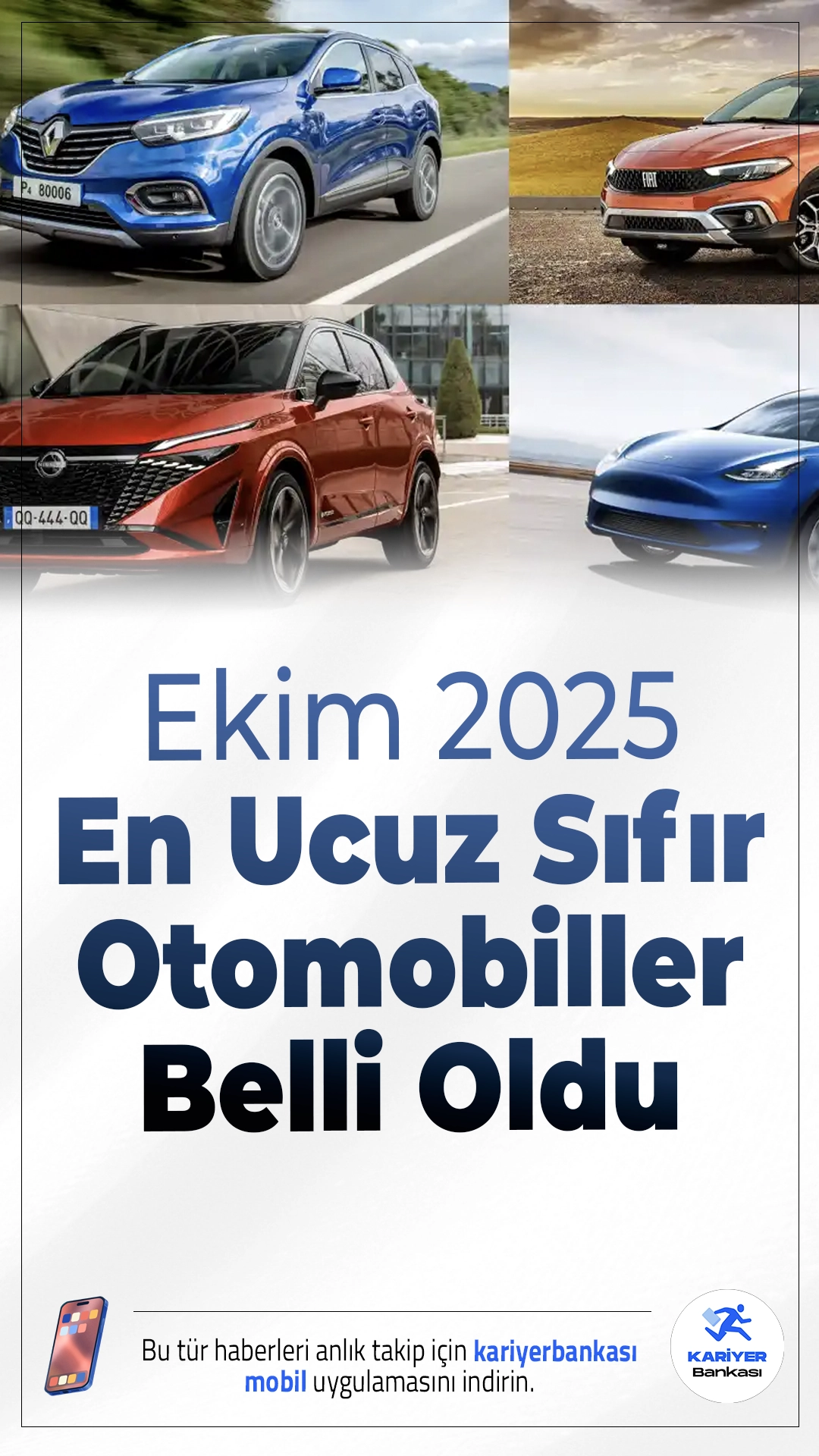 Ekim 2025 En Ucuz Sıfır Otomobiller Belli Oldu.2025'e özel kampanyalarla dikkat çeken sıfır otomobil piyasasında, en ekonomik modeller belli oldu. Sıfır araç almayı düşünenler için en cazip fiyatlı modelleri sizler için derledik.