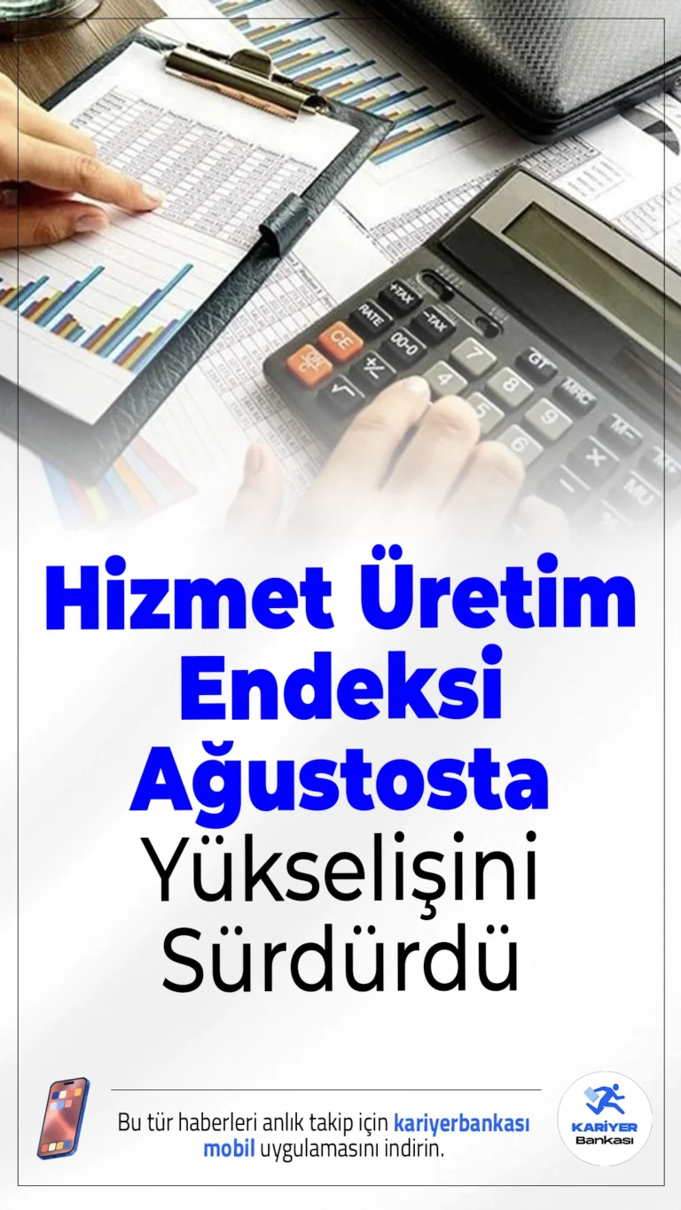 Hizmet Üretim Endeksi Ağustosta Yükselişini Sürdürdü.Ağustos ayında hizmet üretim endeksi yıllık bazda %3,6, aylık bazda ise %0,4 artış göstererek sektördeki pozitif seyrini sürdürdü.