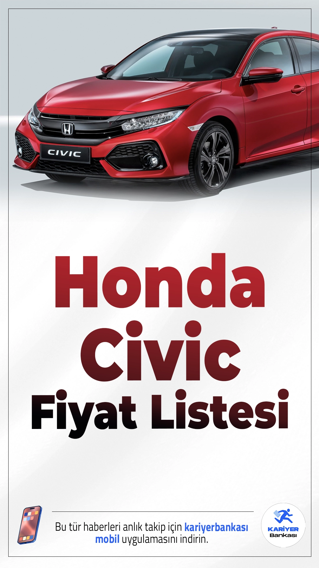 Honda Civic Ekim 2025 Fiyat Listesi.Yeni Honda Civic modellerinin fiyatları açıklandı. 2025 model Civic’te başlangıç fiyatı 2.315.000 TL olarak belirlendi.