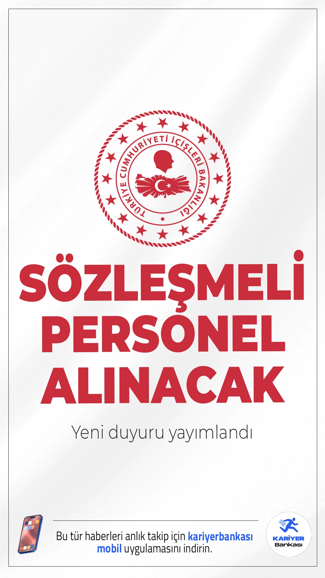 İçişleri Bakanlığı 16 Sözleşmeli Personel Alacak.İçişleri Bakanlığı, Bilgi Teknolojileri Genel Müdürlüğü bünyesinde çalışmak üzere sözleşmeli personel alımı yapacak. Alımlar, 31 Aralık 2008 tarihli Resmi Gazete’de yayımlanan yönetmelik esaslarına göre yapılacak yazılı ve sözlü sınav sonucuna göre gerçekleştirilecek.İşte şartlar ve başvuru bilgileri..
