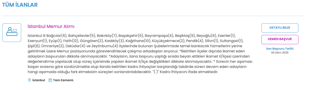 İş Bankası Memur Alımı