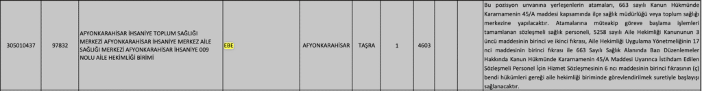 Sağlık bakanlığı Ebe Alımı