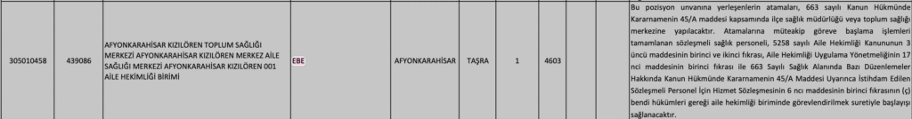 Sağlık bakanlığı Ebe Alımı